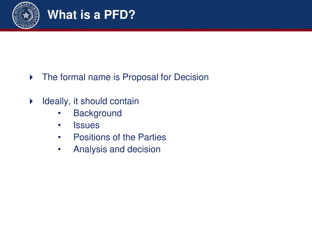 what is a pfd