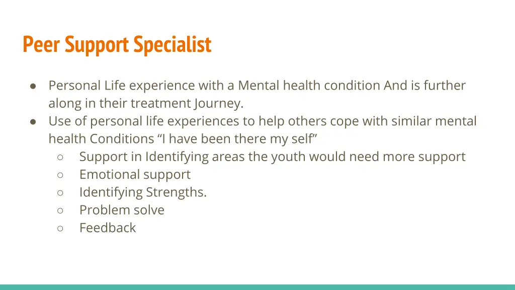 peer support specialist