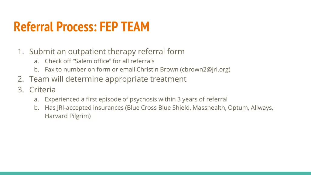 referral process fep team