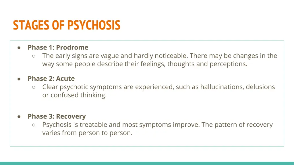 stages of psychosis