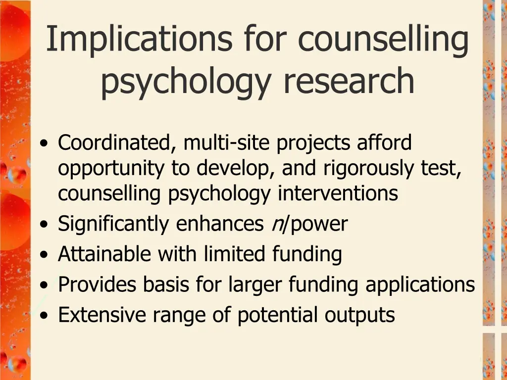 implications for counselling psychology research