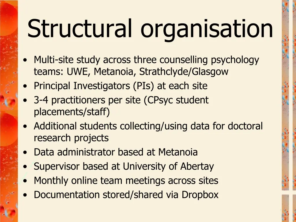 structural organisation