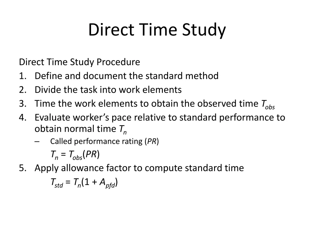 direct time study 1