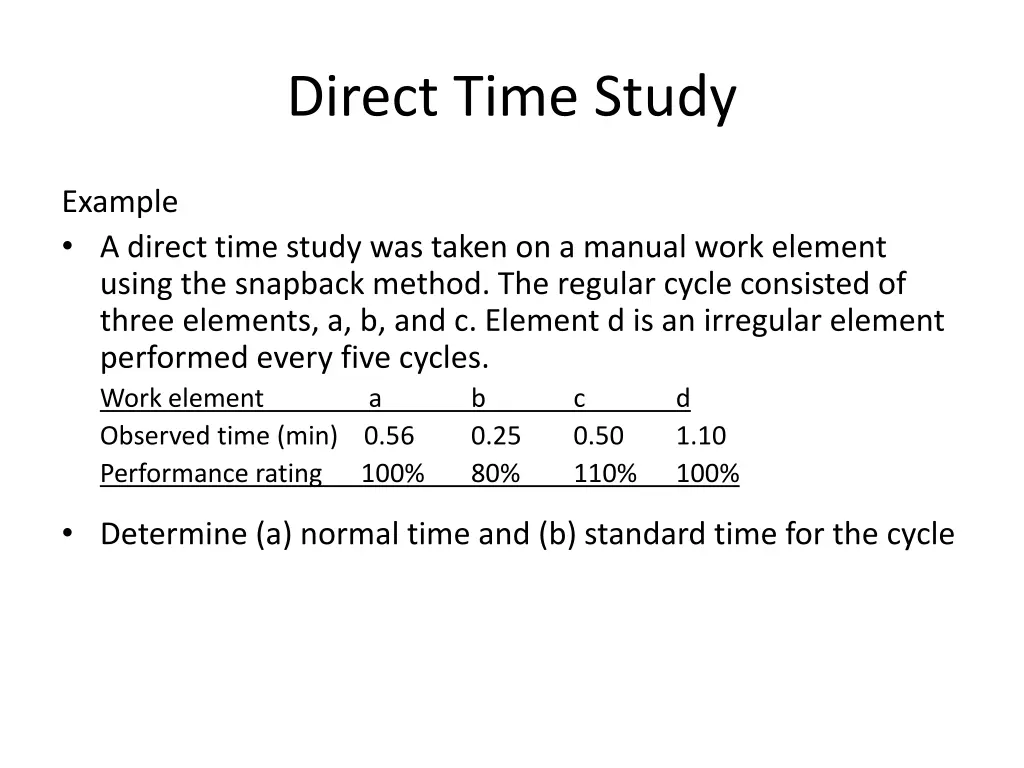 direct time study 4