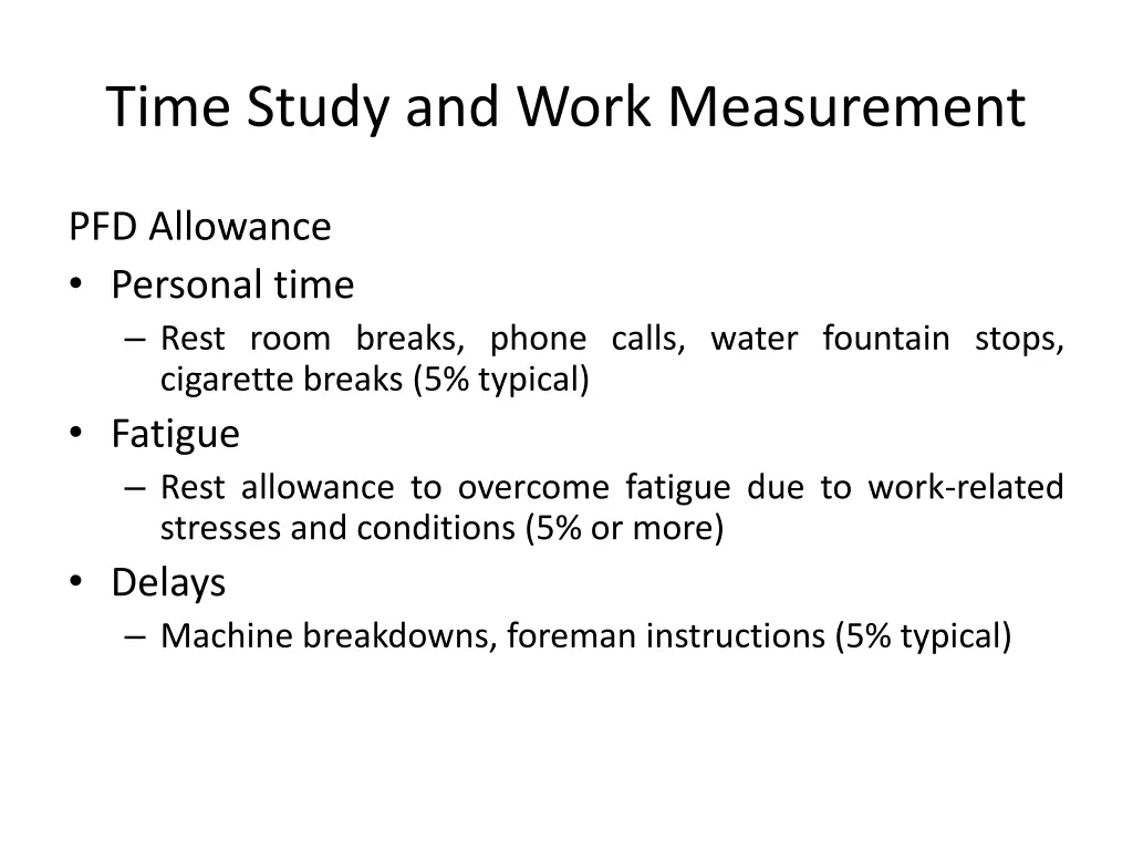 time study and work measurement 10