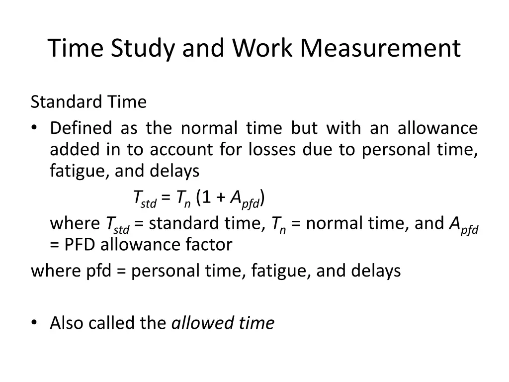 time study and work measurement 12