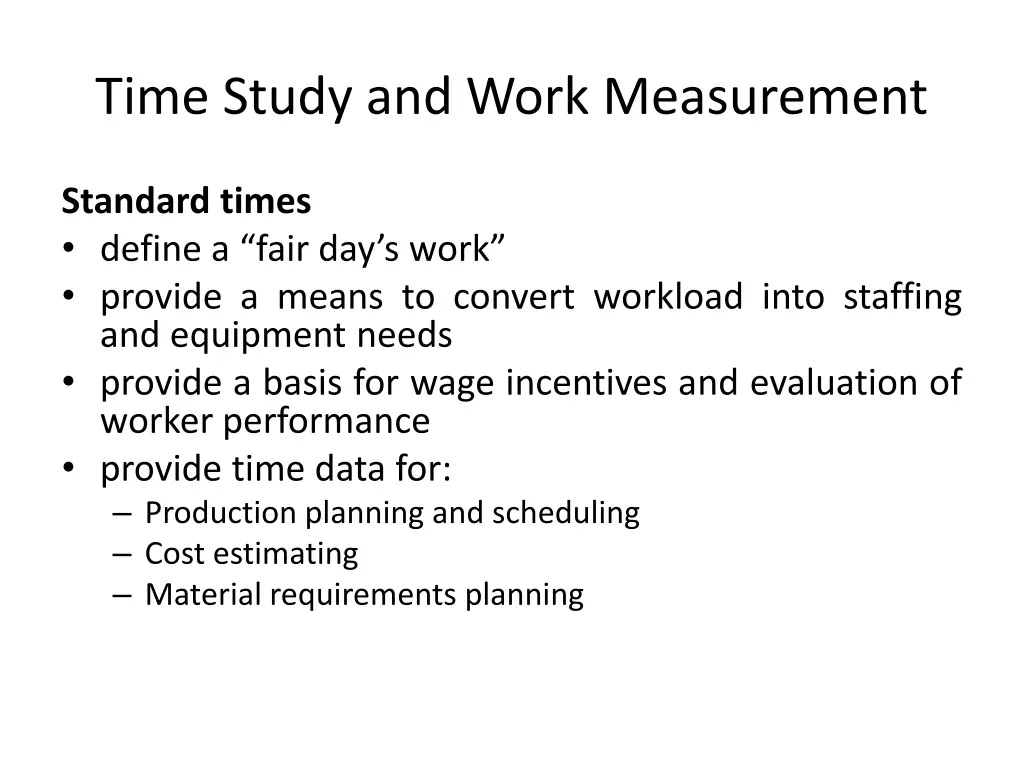 time study and work measurement