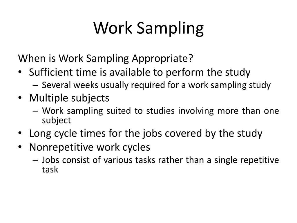 work sampling 1