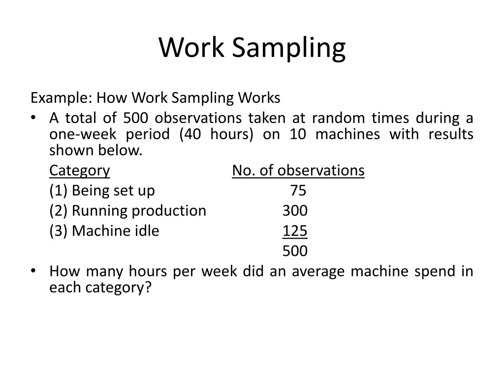 work sampling 2