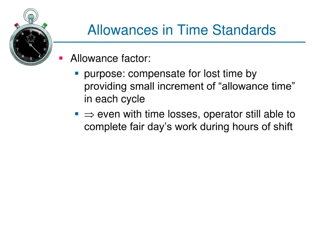 allowances in time standards