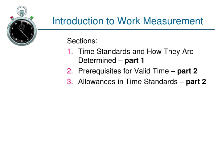 introduction to work measurement