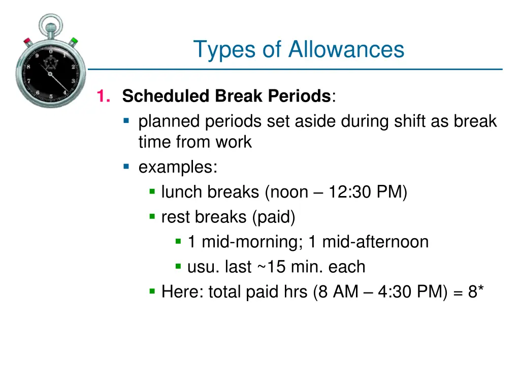 types of allowances 1