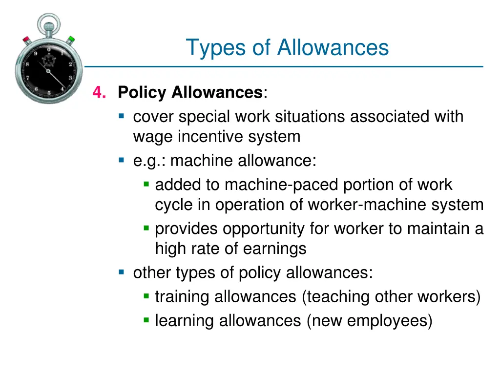 types of allowances 7