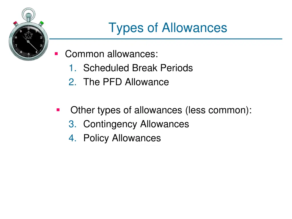 types of allowances