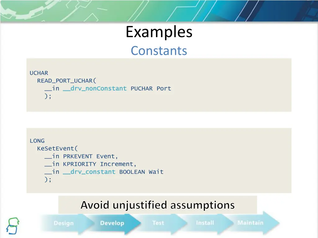 examples constants