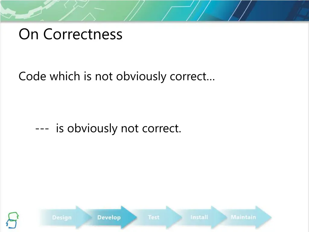 on correctness 1