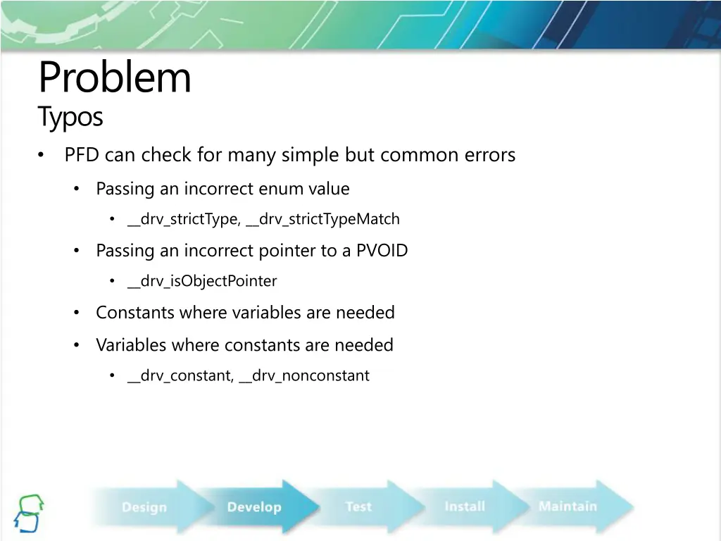 problem typos pfd can check for many simple