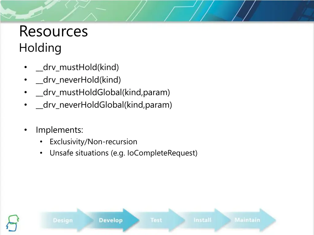 resources holding