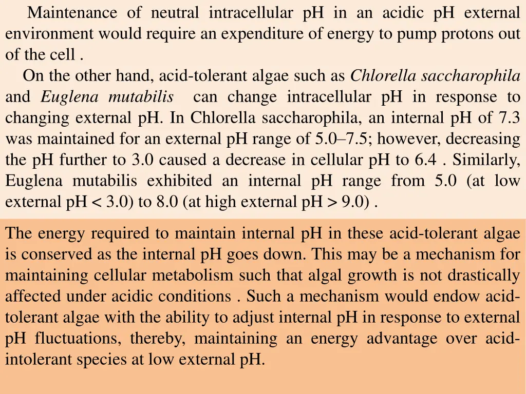 maintenance of neutral intracellular