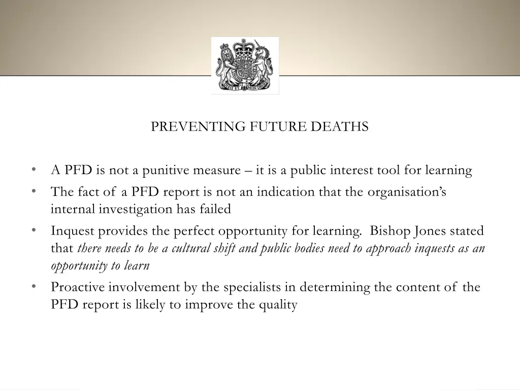 preventing future deaths 1