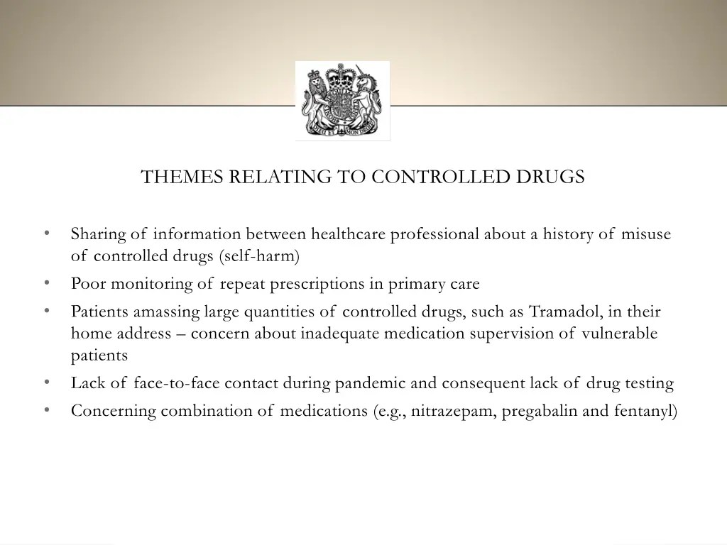 themes relating to controlled drugs