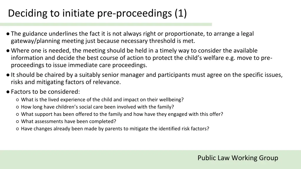 deciding to initiate pre proceedings 1