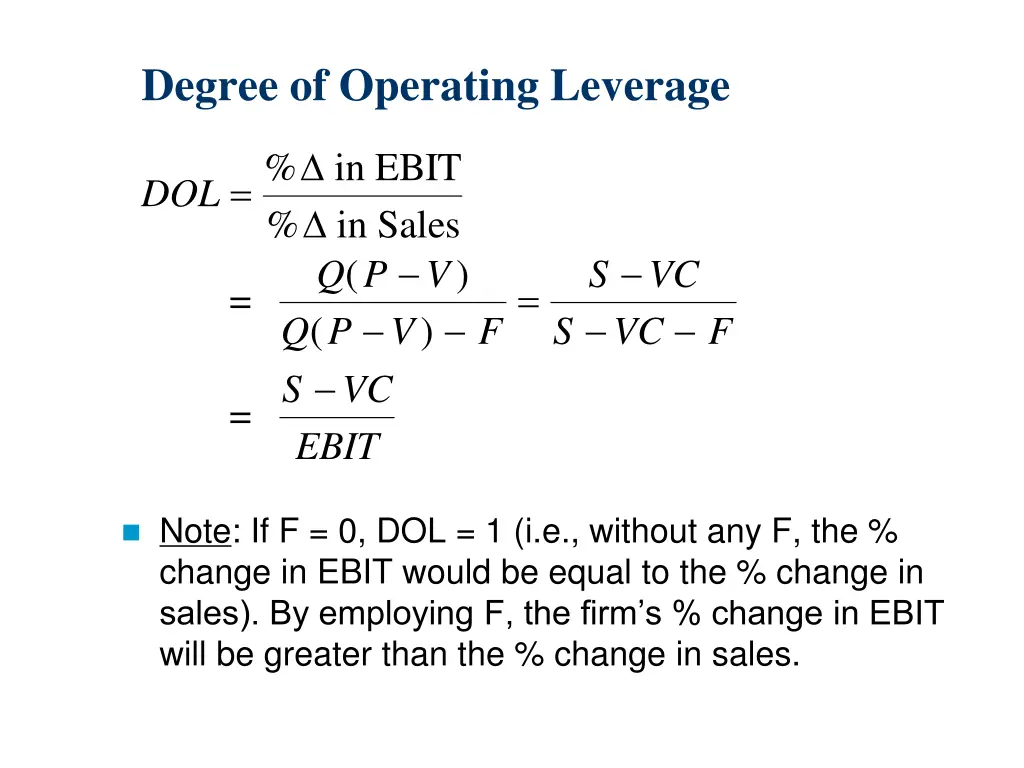 degree of operating leverage