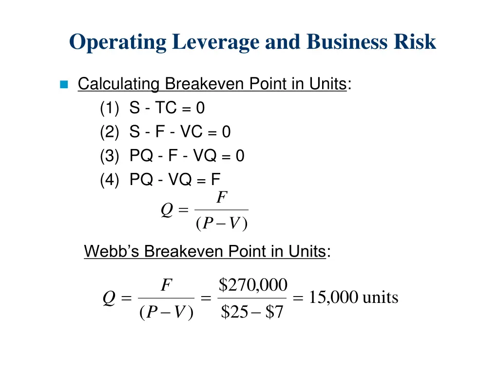 operating leverage and business risk