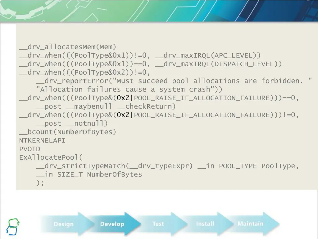 drv allocatesmem mem drv when pooltype 2