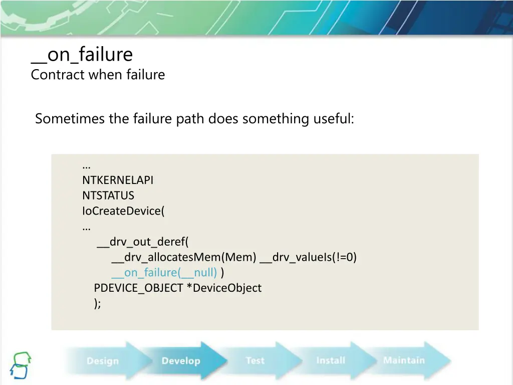 on failure contract when failure