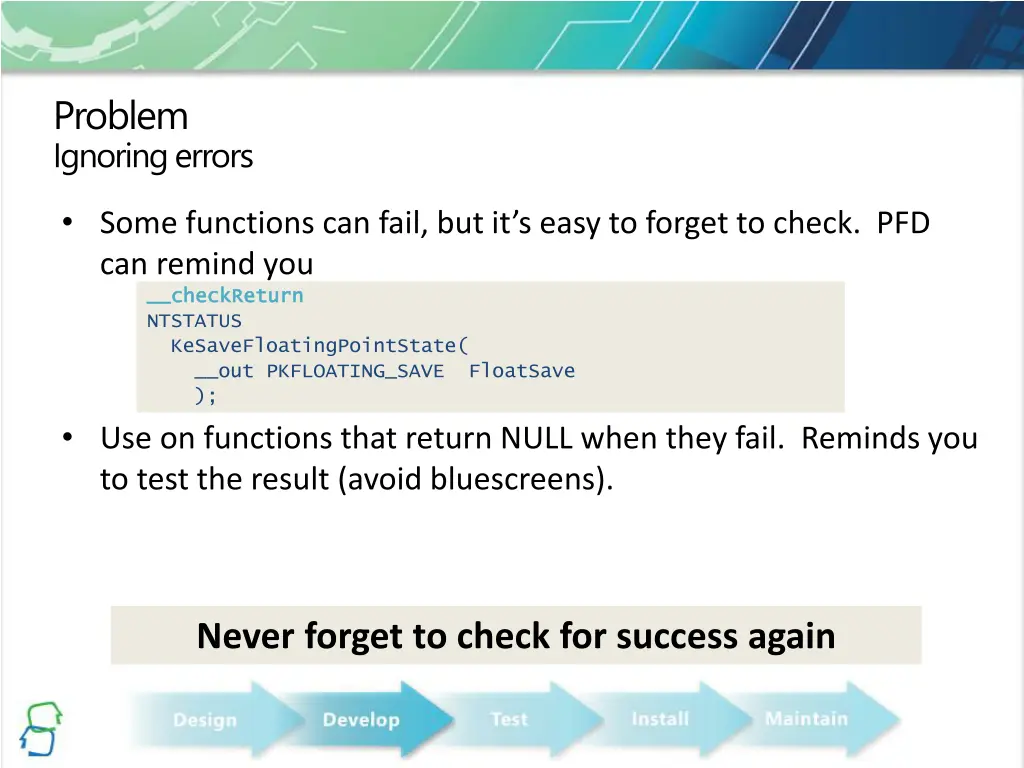 problem ignoring errors