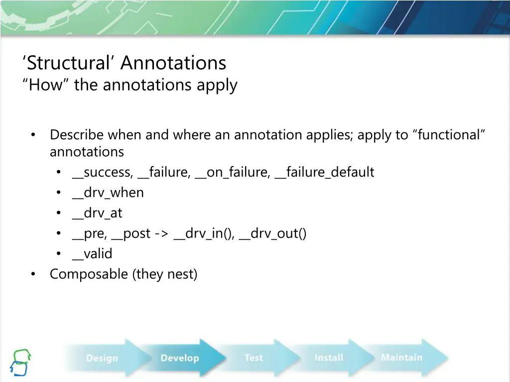 structural annotations how the annotations apply