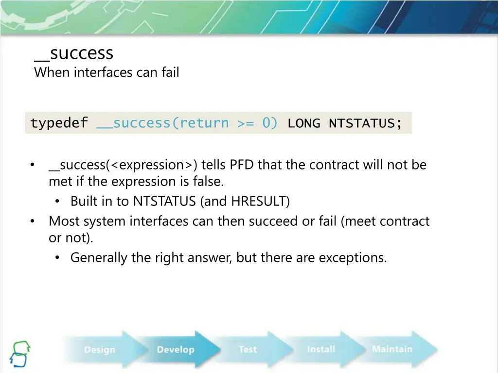 success when interfaces can fail