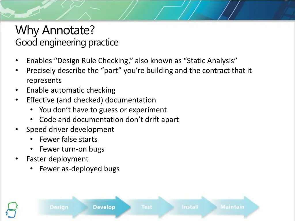 why annotate good engineering practice