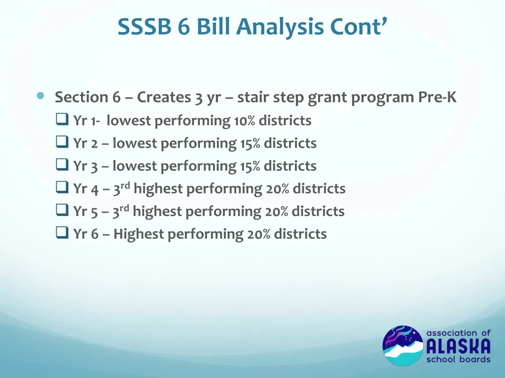 sssb 6 bill analysis cont