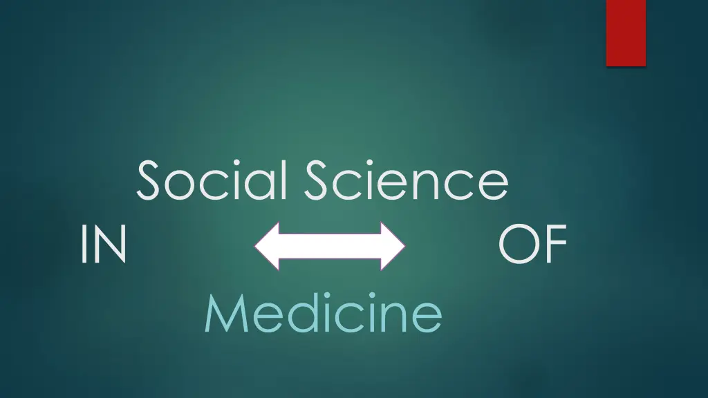 social science in of medicine