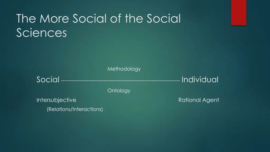 the more social of the social sciences 1