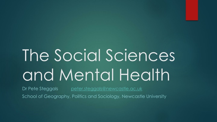 the social sciences and mental health dr pete