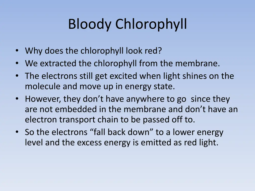 bloody chlorophyll