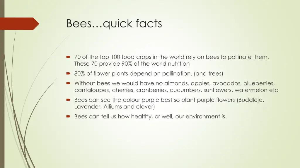 bees quick facts