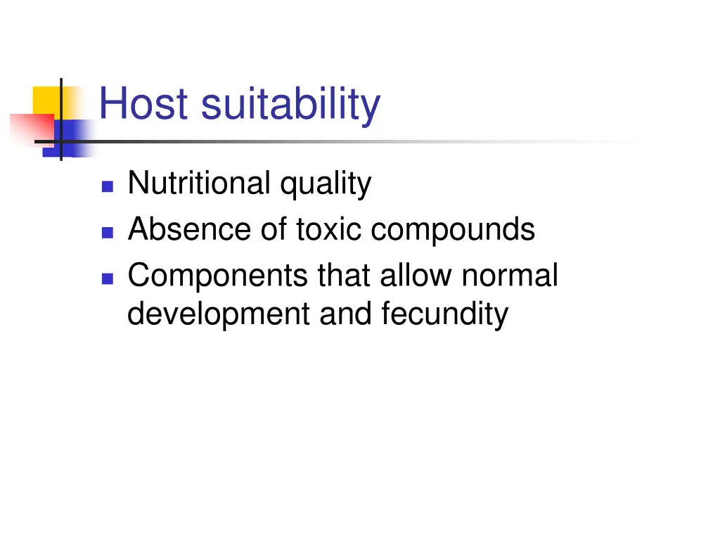 host suitability