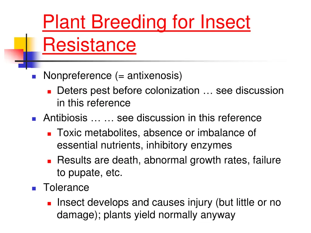 plant breeding for insect resistance