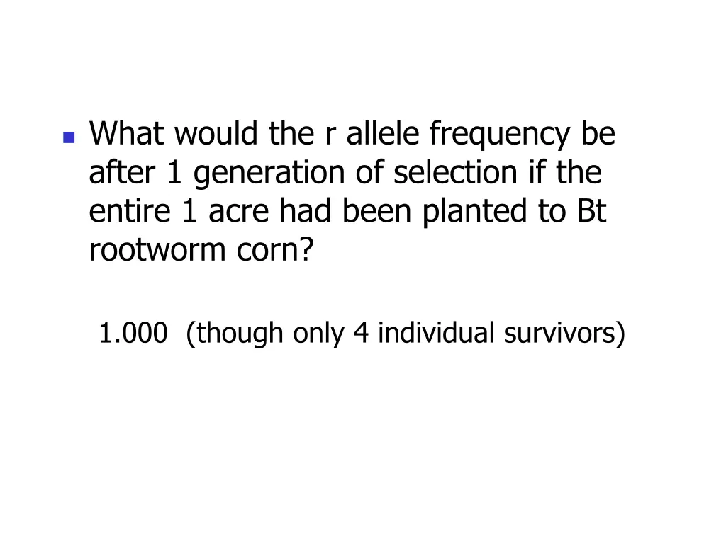 what would the r allele frequency be after