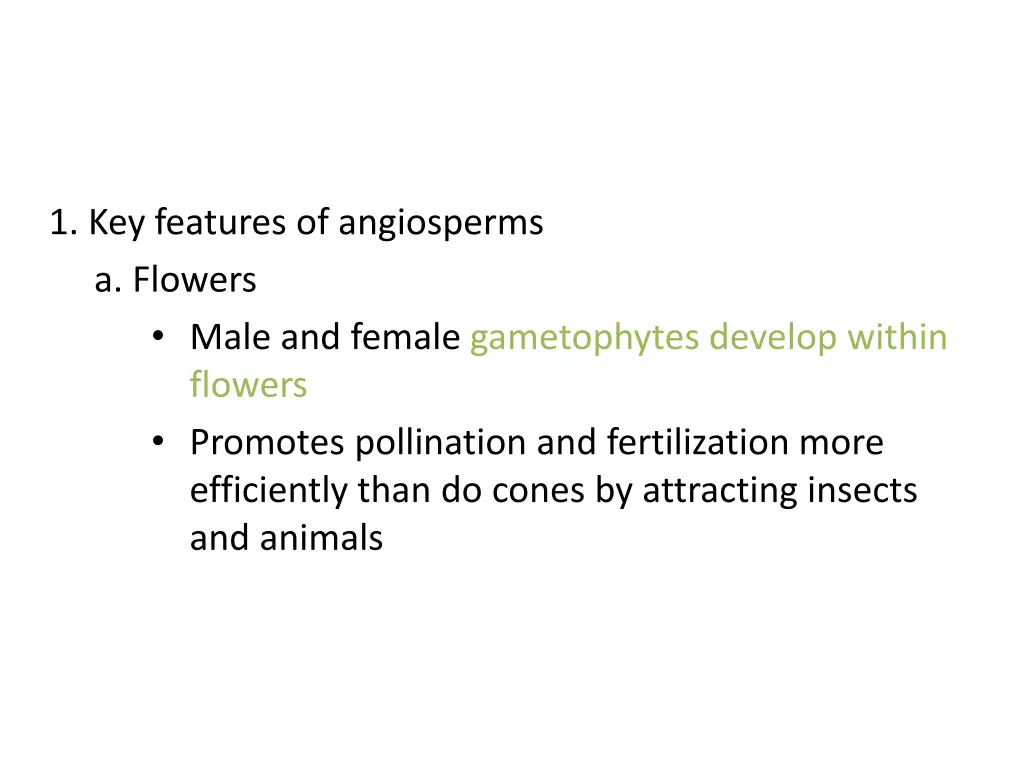 1 key features of angiosperms a flowers male