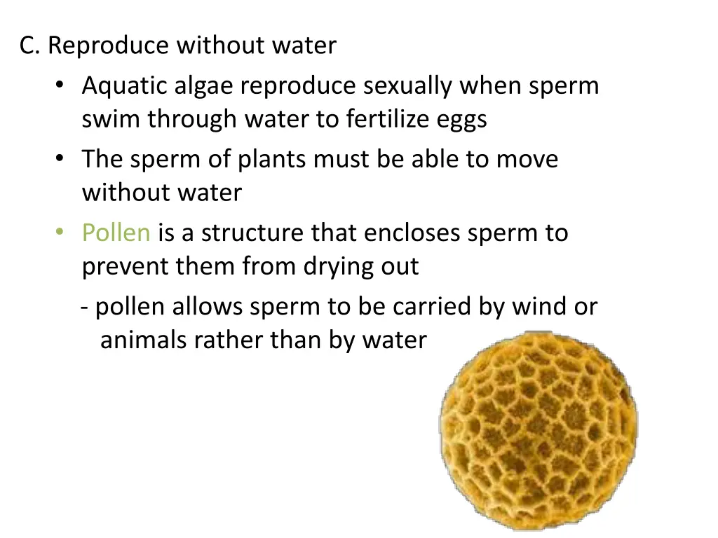 c reproduce without water aquatic algae reproduce