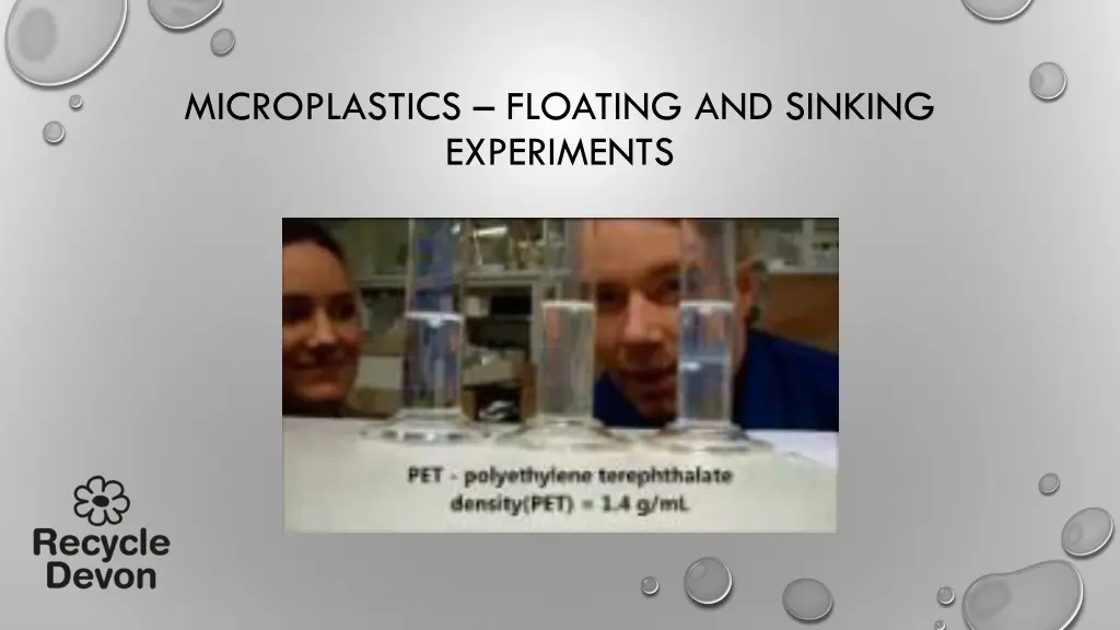 microplastics floating and sinking experiments