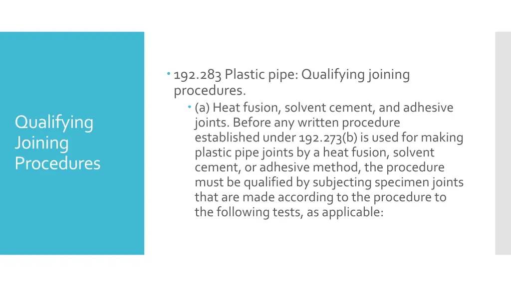 192 283 plastic pipe qualifying joining