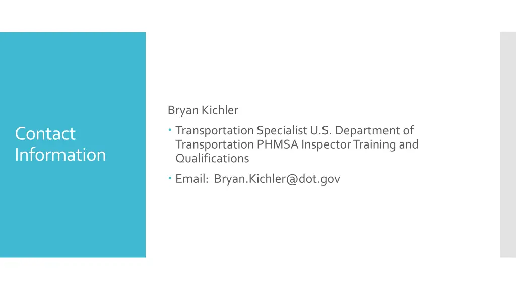 bryan kichler transportation specialist