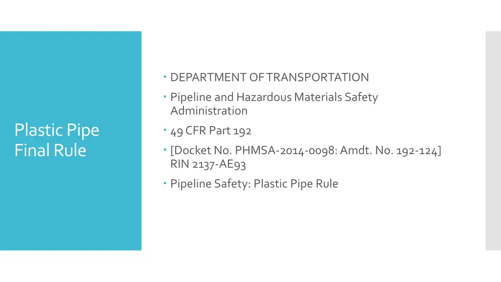 department of transportation pipeline