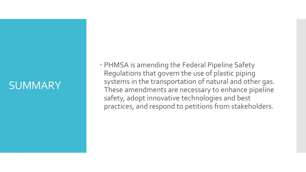 phmsa is amending the federal pipeline safety